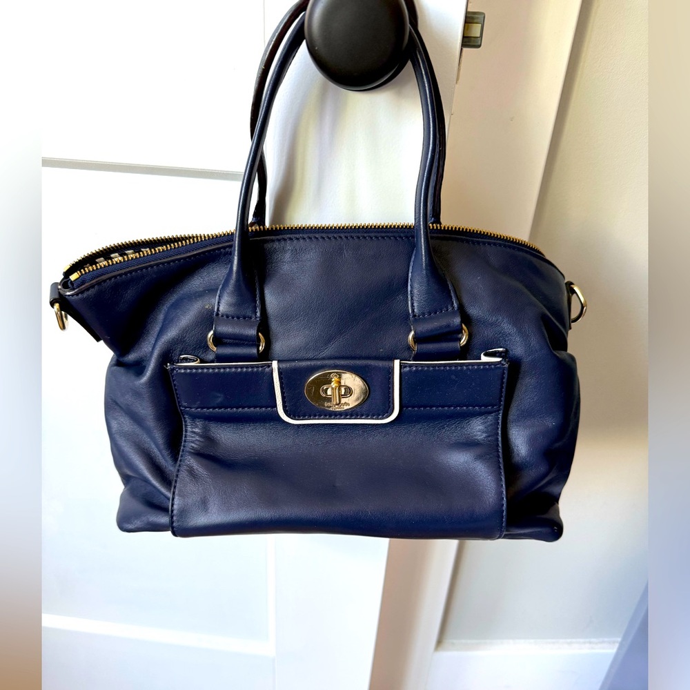 Kate Spade New York Hampton Road Janie navy leather handbag